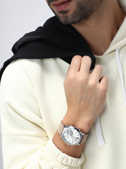 The Formula Leather Round Watch - Khaki Brown