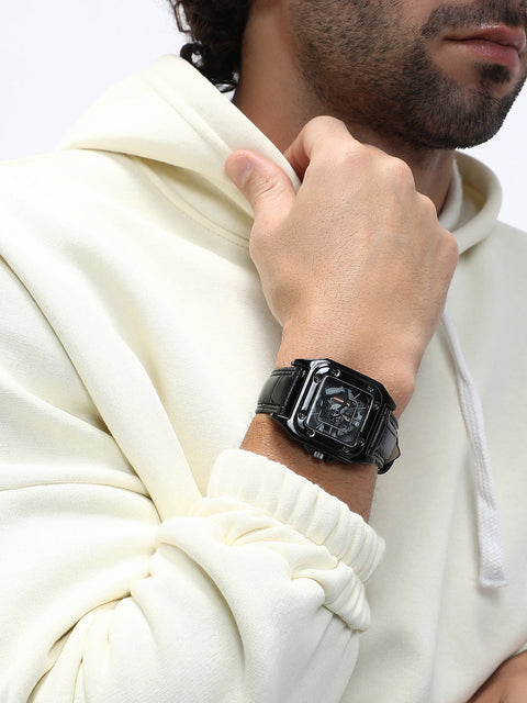 The Nocturne Square Watch - Onyx Black