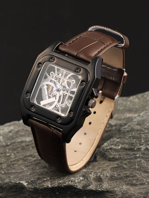 The Nocturne Square Watch - Chocolate Brown
