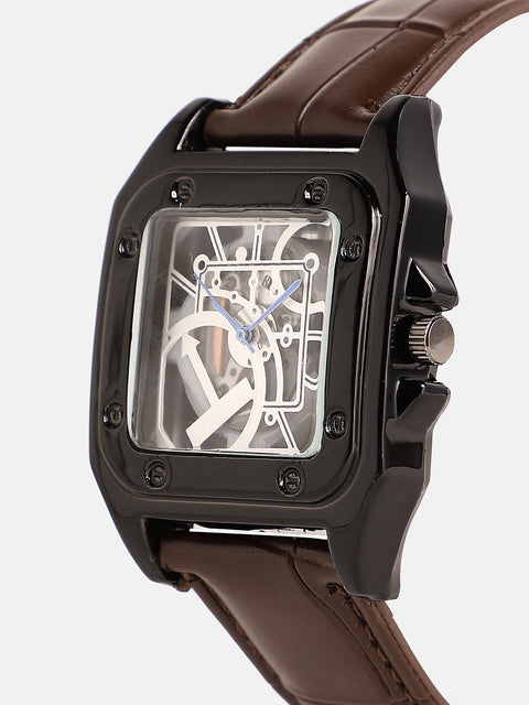 The Nocturne Square Watch - Chocolate Brown