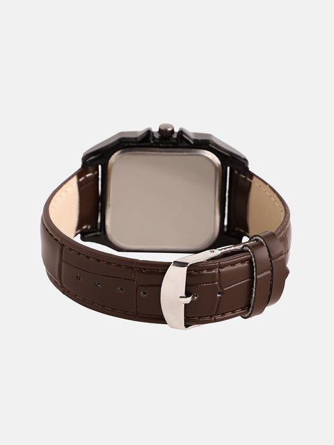 The Nocturne Square Watch - Chocolate Brown