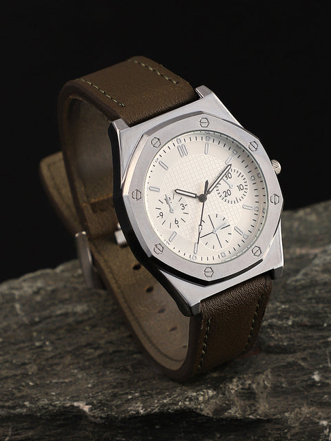 The Torque Compass Round Watch - Olive Green