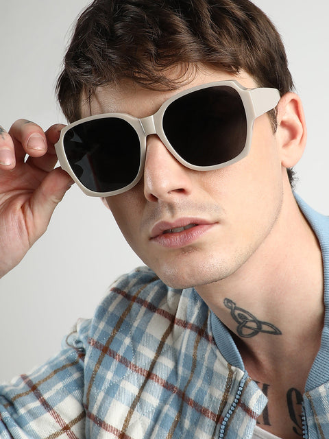 Men Foldable Oversized Sunglasses - Grey