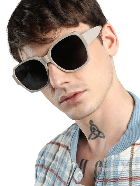 Men Foldable Oversized Sunglasses - Grey