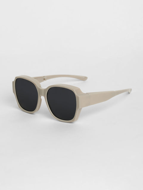 Men Foldable Oversized Sunglasses - Grey