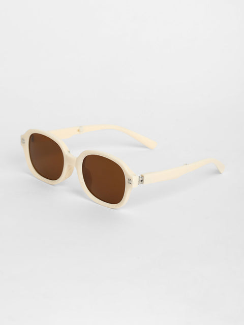 Men Foldable Rectangular Sunglasses - White