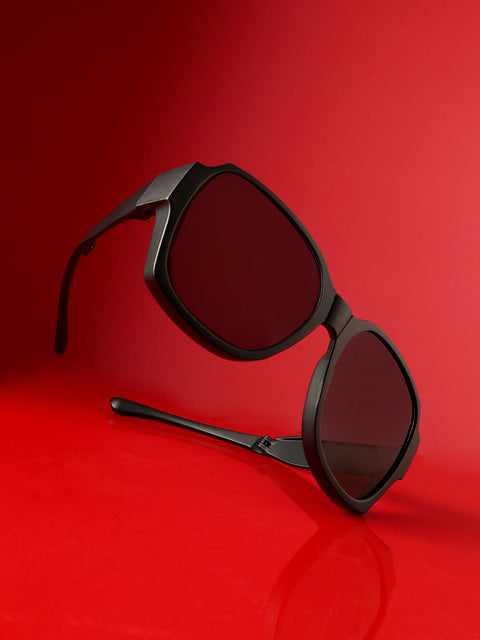 Men Foldable Oversized Sunglasses - Black