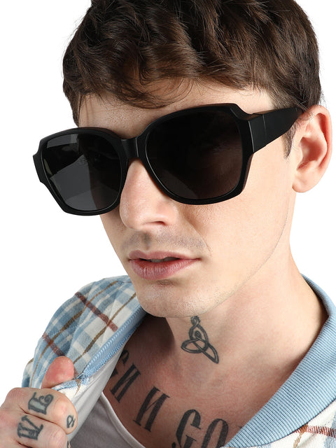 Men Foldable Oversized Sunglasses - Black