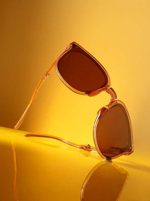 Men Foldable Wayfarer Sunglasses - Brown