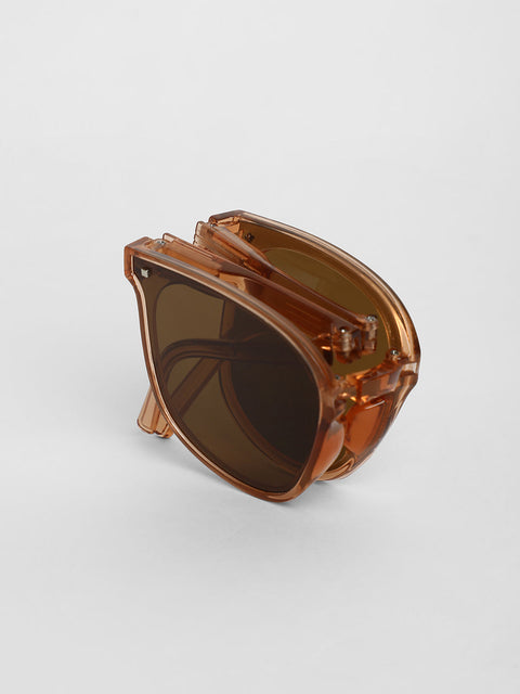 Men Foldable Wayfarer Sunglasses - Brown