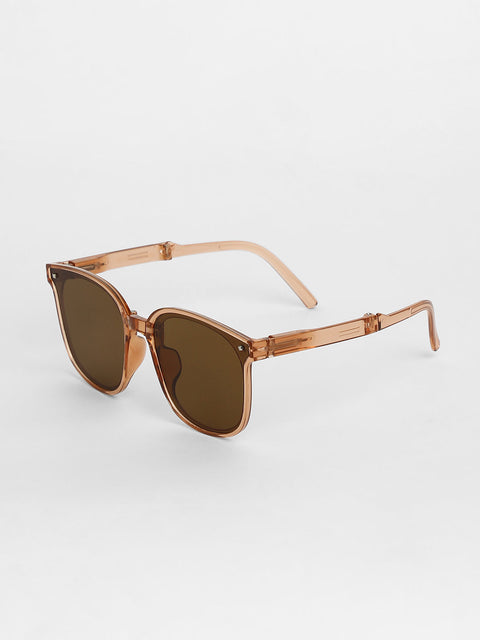 Men Foldable Wayfarer Sunglasses - Brown