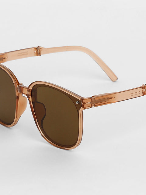 Men Foldable Wayfarer Sunglasses - Brown