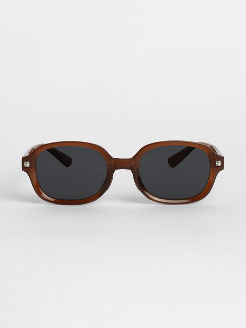 Men Foldable Rectangular Sunglasses - Brown