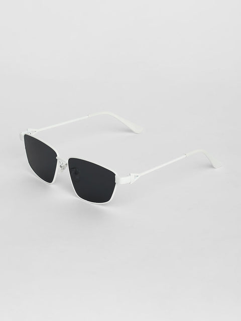 Men Full Rim Shield Sunglasses - White