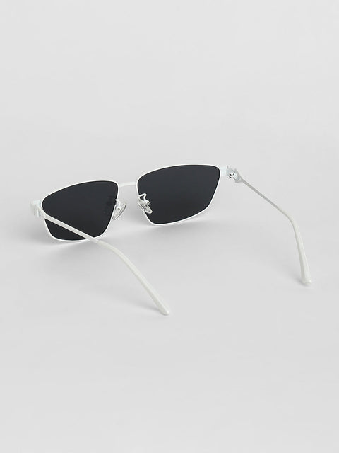 Men Full Rim Shield Sunglasses - White