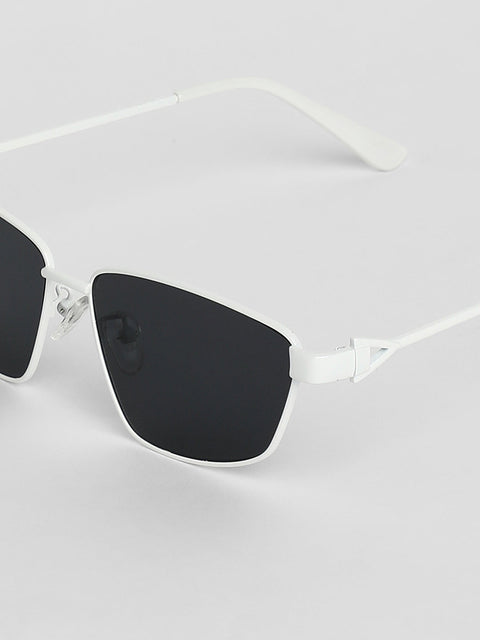 Men Full Rim Shield Sunglasses - White