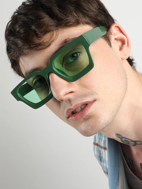 Men Chunky Wayfarer Sunglasses - Green