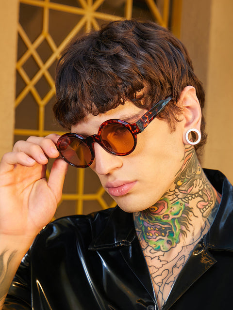 The Scholar Round Sunglass Coffee Brown