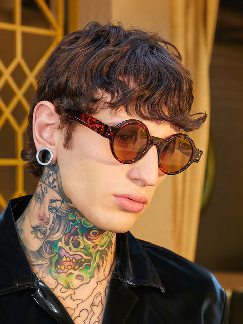 The Scholar Round Sunglass Coffee Brown