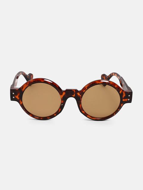The Scholar Round Sunglass Coffee Brown