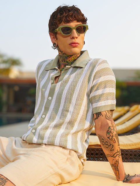 The Swirly Cateye Sunglass Olive Green