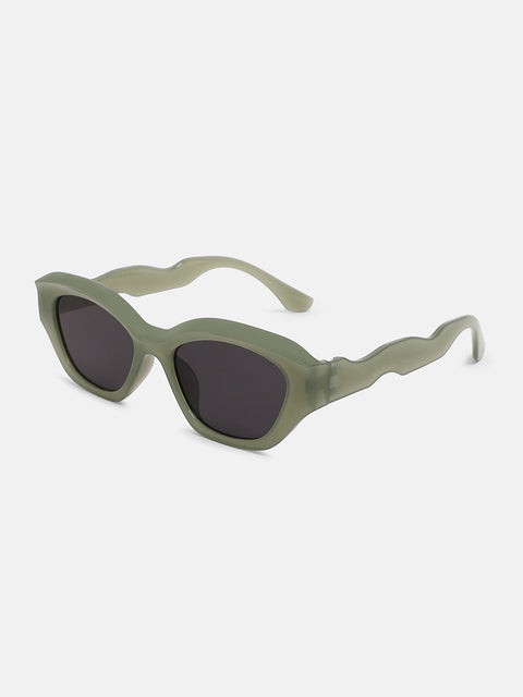 The Swirly Cateye Sunglass Olive Green