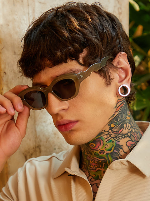 The Swirly Cateye Sunglass Taupe Brown