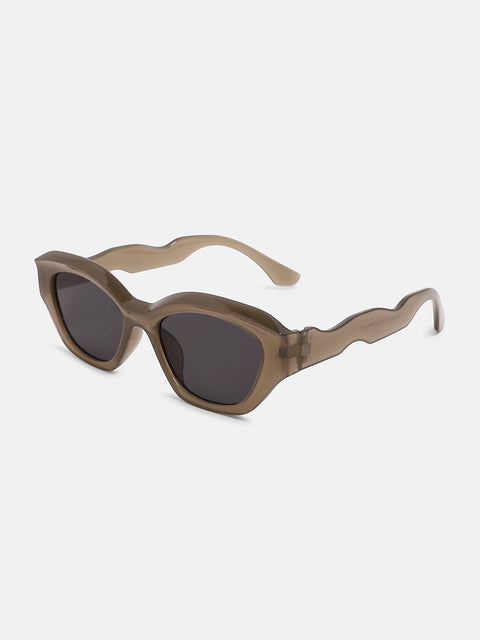 The Swirly Cateye Sunglass Taupe Brown