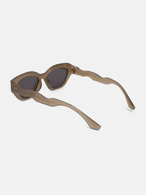 The Swirly Cateye Sunglass Taupe Brown