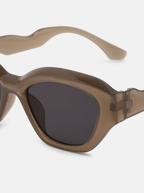 The Swirly Cateye Sunglass Taupe Brown