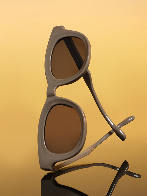 The Gregory Wayfarer Sunglass Taupe Brown