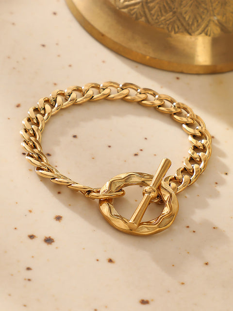 The Sol Halo Link Bracelet - California Gold