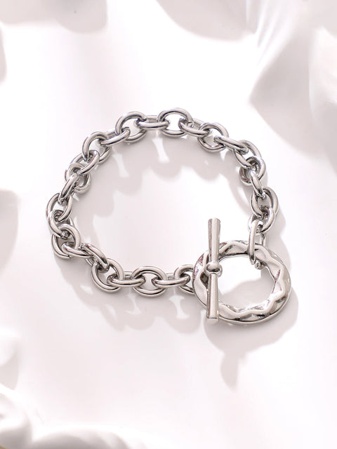 The Sol Halo Link Bracelet Metallic Silver