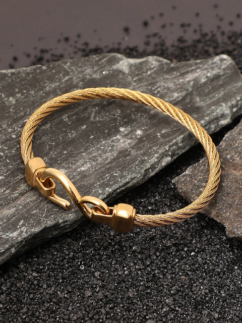 The Twisted-Hook Bangle Bracelet - California Gold