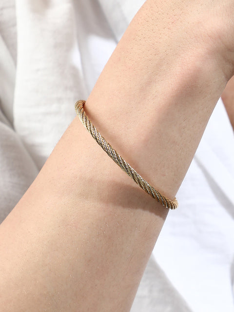 The Twisted-Hook Bangle Bracelet - California Gold