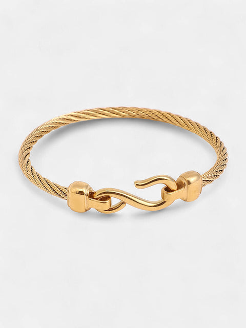 The Twisted-Hook Bangle Bracelet - California Gold