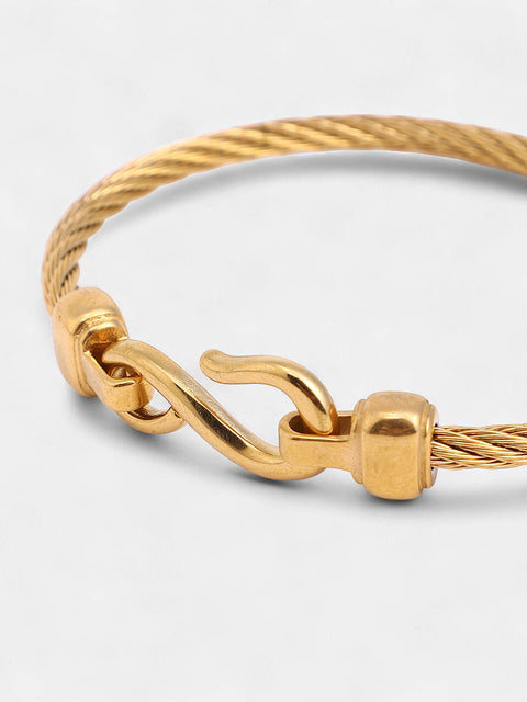 The Twisted-Hook Bangle Bracelet - California Gold