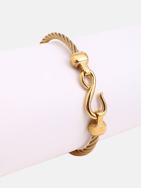 The Twisted-Hook Bangle Bracelet - California Gold