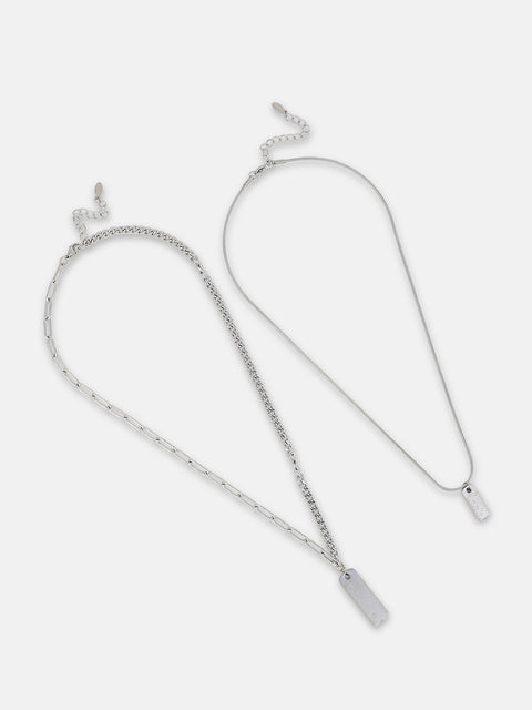 The Scale Multi-Layer Necklace - Metallic Silver