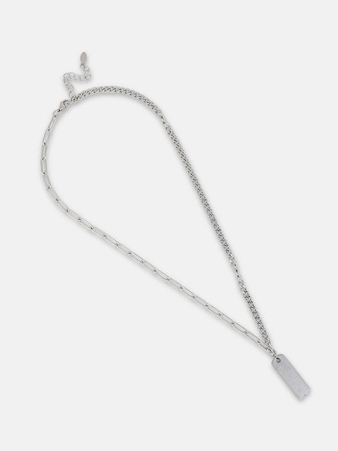 The Scale Multi-Layer Necklace - Metallic Silver