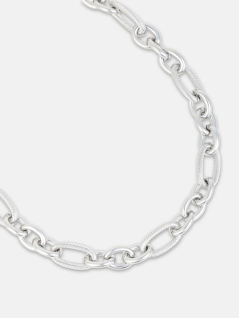The Fusio Chain Necklace Metallic Silver