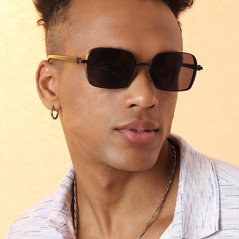 Solid Square Sunglasses - Black