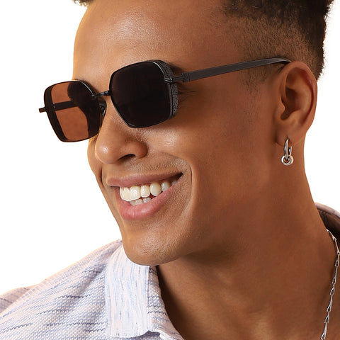 Solid Square Sunglasses - Black