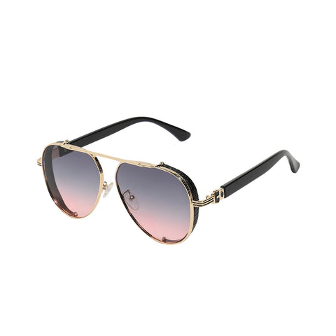 Gradient Aviator Sunglasses - Gold & Black