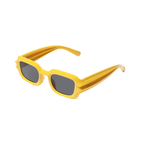 Solid Rectangular Sunglasses - Yellow