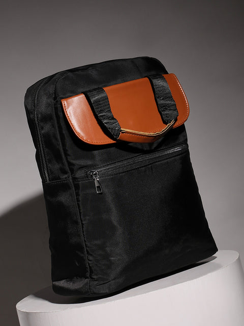 The Contrast Flap Backpack - Jet Black