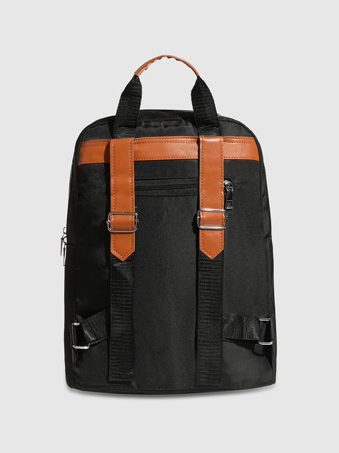 The Contrast Flap Backpack - Jet Black