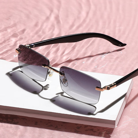 Gradient Rectangular Sunglasses - Black