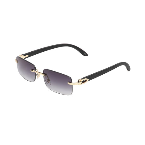 Gradient Rectangular Sunglasses - Black
