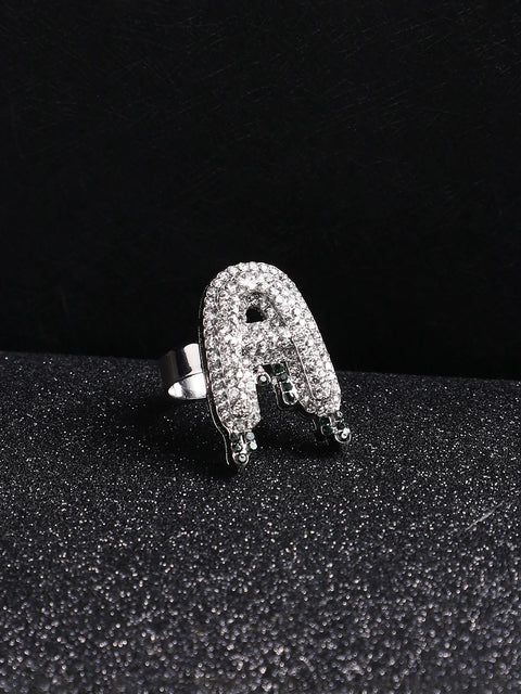 Bling A Alphabet Ring - Silver